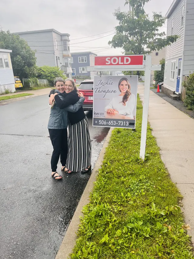 Celebrating with happy sellers